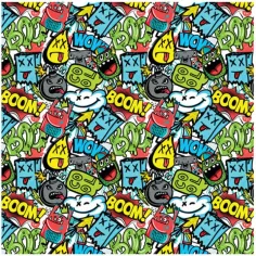 Зелен BOOM шарен опаковъчен хартия 100x70cm