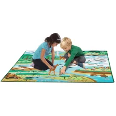 Животински хабитат играчка килим с животински фигури 200x150см - Melissa & Doug