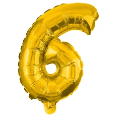Златен балон с цифра 6 – 86 см