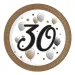 "30" години с надпис хартиена чиния комплект от 8 броя 23 см