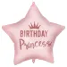 Балон с фолио за рожден ден – с надпис „Birthday Princess”, звездообразен, розов 46см