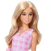 Барби: Модерни приятелки стилна модна кукла в гипс в розова каре рокля – Mattel изображение 4
