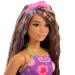 Барби: Модна приятелка с цветна рокля и лилави кичури – Mattel изображение 3