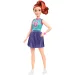 Barbie Fashionista стилна кукла с червена коса в лилава пола - Mattel изображение 2