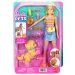 Barbie Разходка с куче на ролери - Руса кукла - Mattel изображение 1