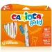 Carioca: Комплект от 12 цветни бебешки флумастера, които могат да се измиват