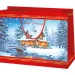 Честита Коледа къщичка с мотиви голям размер подаръчна чанта 26x13x33cm