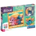 Disney Stitch и Angel 3x48бр. Supercolor пъзел - Clementoni