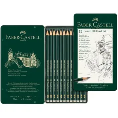 Faber-Castell: Castell 9000 Графитен молив комплект от 12 броя в метална кутия изображение 2