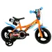 Hot Wheels 12” детски велосипед с държач за бутилка и странични колела в оранжево-черен цвят – Dino Bikes велосипед изображение 1