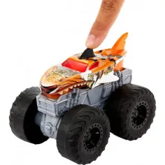 Hot Wheels Monster Trucks Tiger Shark превозно средство с светлини и звуци 1/43 - Mattel изображение 3