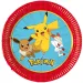 Комплект от 8 броя хартиени чинии Pokémon с диаметър 20 см