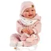Llorens: Tala Sonrisas 44cm новородено бебе с звук в розов гащеризон изображение 2