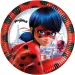 Miraculous: Комплект от 8 хартиени чинии с Калинката и Черния котарак 23 см