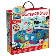 Montessori бебешка дървена магнитна риболовна игра изображение 1