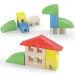 Quercetti: ToyTown Basic 15-бройна дървена конструкторска играчка изображение 2