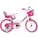 Розово-бяло детско колело с еднорог 16-инчов размер - Dino Bikes велосипед
