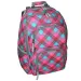 Spirit: E-Bag розово-тюркоазена карирана закръглена училищна раница 46x34x22cm