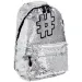 Spirit: Hashtag Silver блестяща училищна раница, раница сребрист цвят 41x32x21cm