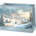 Весела Коледа снежен пейзаж шарен голям размер подаръчна чанта 26x13x33cm